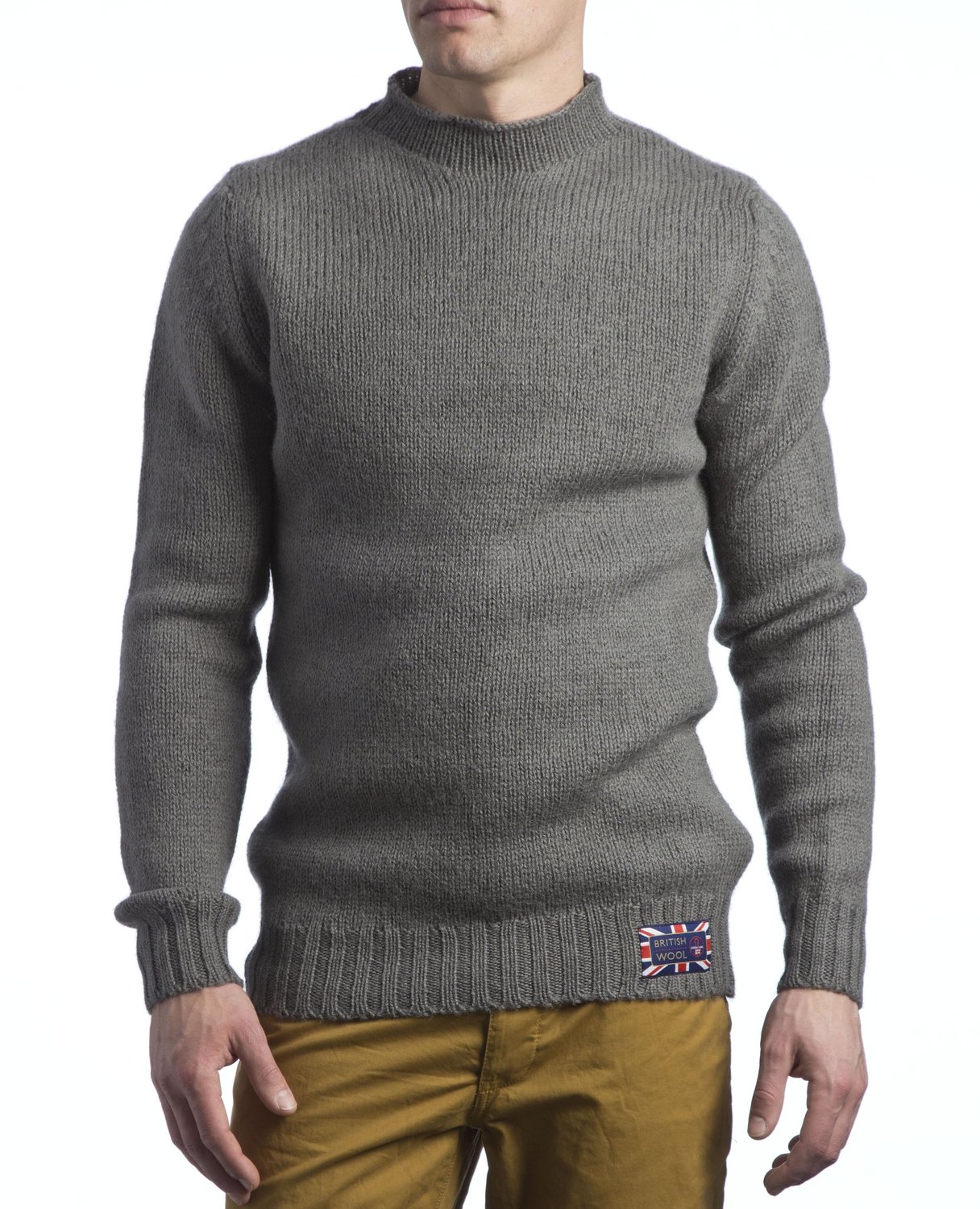Hawick Knitwear Mens 100% British Wool High Neck Pullover